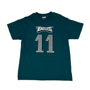 Philadelphia Eagles Carson Wentz T-Shirt Men's Size L Green Short Sleeve Cotton